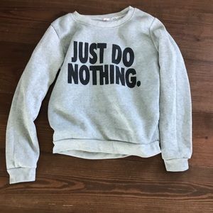 Casual Gray Sweatshirt with Bold Black Print